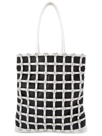 Alexander Wang Dome-stud Caged Shopper Tote Bag, Black/white In Black ...