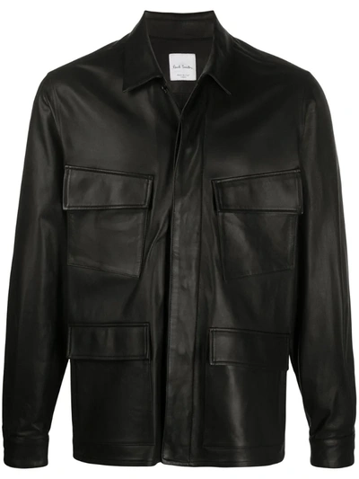 Paul Smith Elegant Leather Shirt In Black