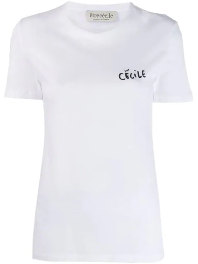 Etre Cecile T-shirt With Love Bird Print In White
