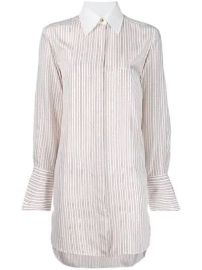 Chloé Striped Silk Shirt In White