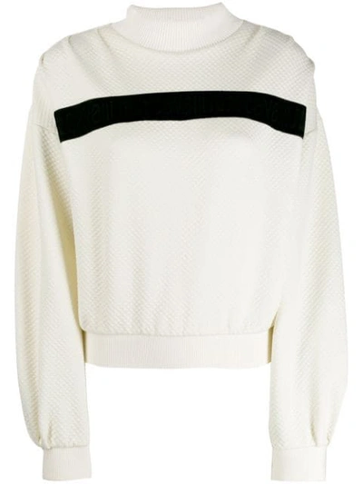 Just Cavalli Contrast Stripe Sweater In White