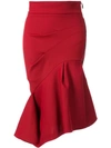 Maticevski Quill Flirt Asymmetric Skirt In Red