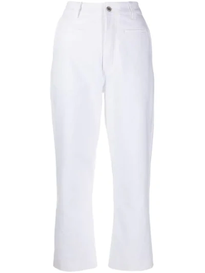 Loewe Cropped Jeans In White