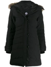 Canada Goose Zipped Parka Coat In Black