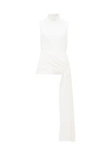 Tibi Women's Draped Panel Structured Crepe Top In White