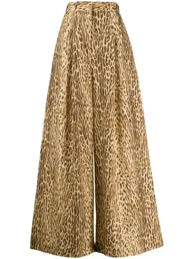 Zimmermann Eye Spy Leopard Silk Wide-leg Pants In Anl