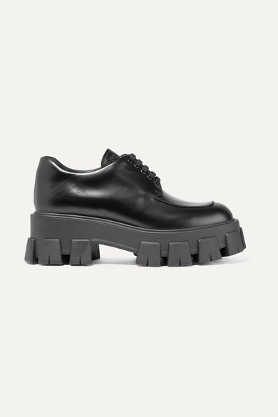Prada Leather Shoes With Tank Sole/spazzolato Rois Fondo Tasselli In ...