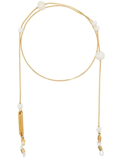 Frame Chain Pearl-embellished Chain In Gold