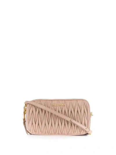 Miu Miu Mini Matelassé-schultertasche In Pink