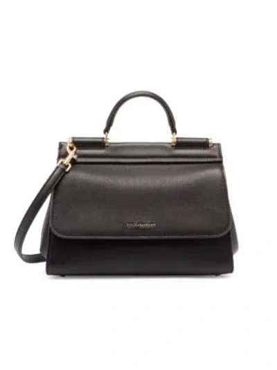 Dolce & Gabbana Women's Sicily Leather Top Handle Bag In Black