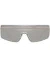 Versace Logo Band Visor Sunglasses In Grey