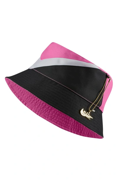 Nike Reversible Swoosh Bucket Hat In China Rose/ White/ Black | ModeSens
