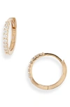 Anzie Cleo Mini Pavé Diamond Huggie Hoop Earrings In Gold/ Diamond