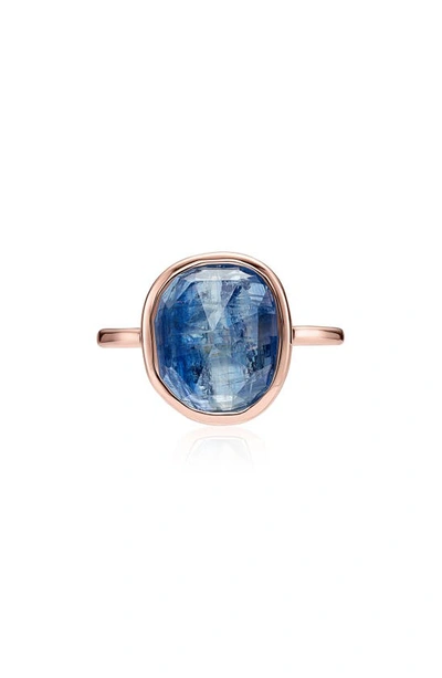 Monica Vinader Siren Medium Stacking Ring In Rose Gold/ Kyanite