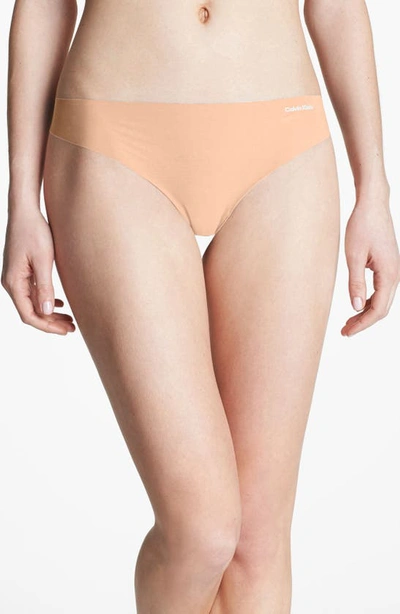 Calvin Klein 'invisibles' Thong In Light Caramel