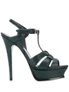 Saint Laurent Tribute 105 Sandals In Green