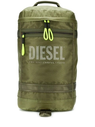 Diesel Panelled Mesh Backpack In H7584