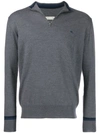 Etro Zip-up Logo Pullover In Grey