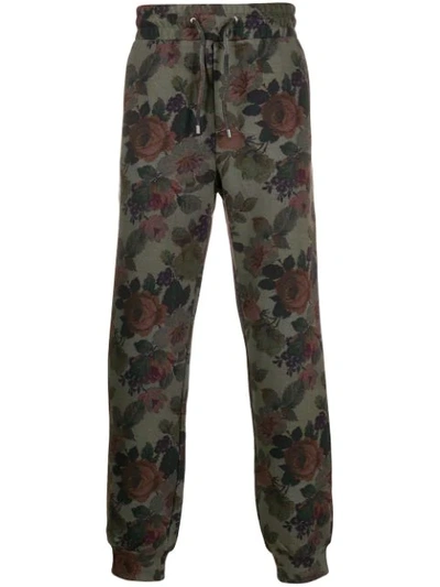 Etro Floral Track Pants In Green