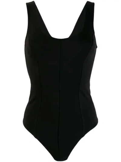 Vince Panelled Bodysuit In Black