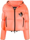 Dsquared2 Hooded Puffer Jacket In 914 Orange