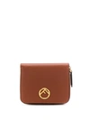 Fendi Pebbled Leather Logo Wallet In Brown