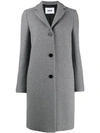 Msgm Classic Style Coat In 98 Grey  Melange