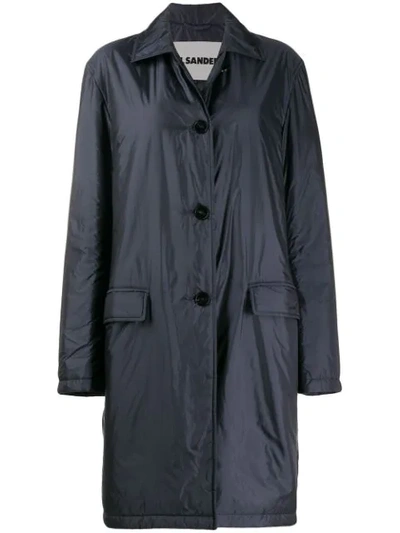 Jil Sander Relaxed Fit Trench Coat In Blue