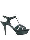 Saint Laurent Tribute 75 Sandals In 3045 Green