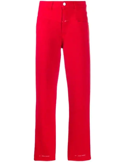 Closed Cropped Straight Leg Jeans In Red