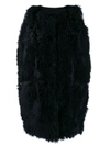 Marni Sherling Fur Gilet In Blue