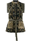 Ulla Johnson Indira Embroidered Linen-cotton Blend Vest In Noir