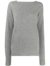 Prada Cashmere Boat Neck Sweater In Grey