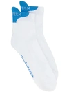 Alexander Mcqueen Two-tone Logo Socks In White