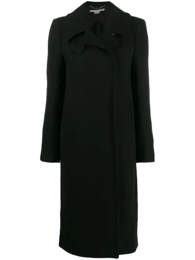 Stella Mccartney Gold-tone Buttoned Collar Coat In Black