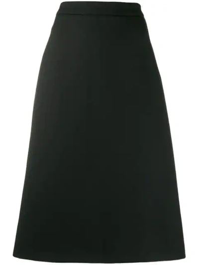 Prada A-line Poplin Skirt In Black