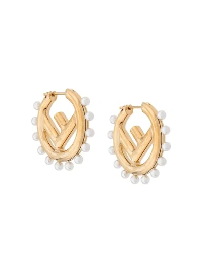 Fendi Hoop Earrings In Gold