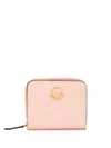 Fendi Logo Plaque Zipped Wallet In Pink