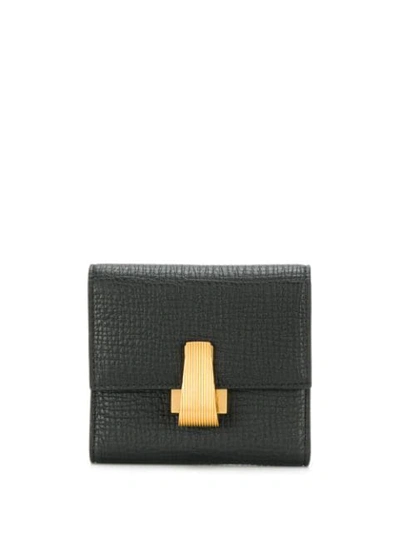 Bottega Veneta Textured Foldover Wallet In Black