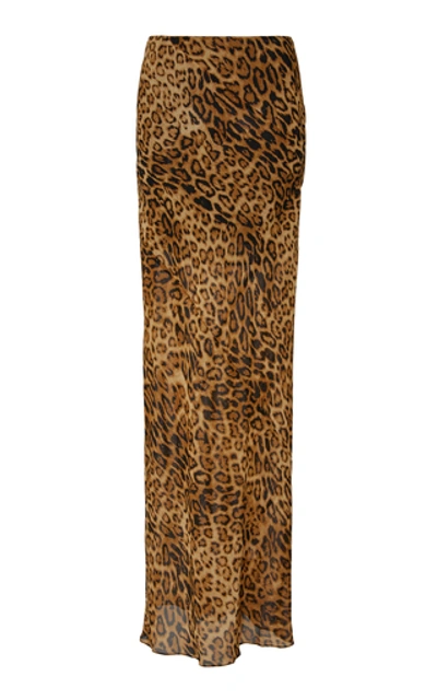Nili Lotan Ella Leopard-print Silk-chiffon Maxi Skirt In Animal