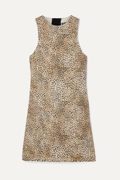 leopard print denim dress