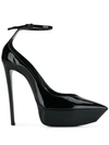 Saint Laurent Betty 140mm Patent-leather Platform Pumps  In Black