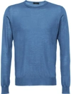 Prada Soft Cashmere Crew-neck Sweater In Blue
