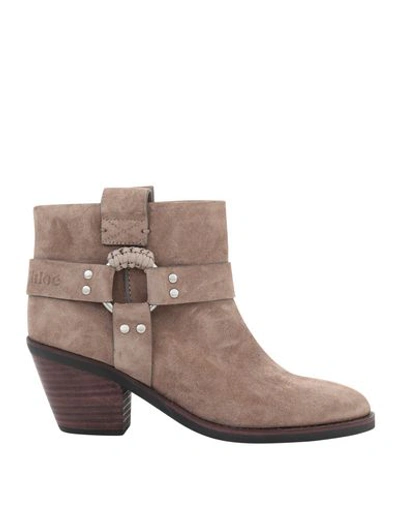 See By Chloé Ankle Boots In Beige