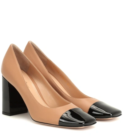 Gianvito Rossi Lucy 85 Leather Pumps In Beige