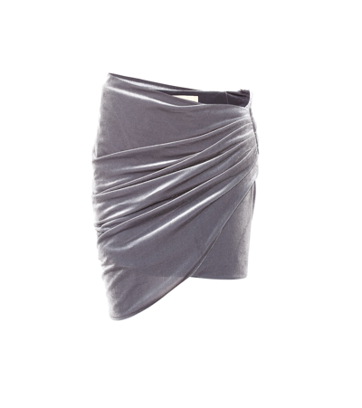 Alexandre Vauthier Velvet Miniskirt In Grey