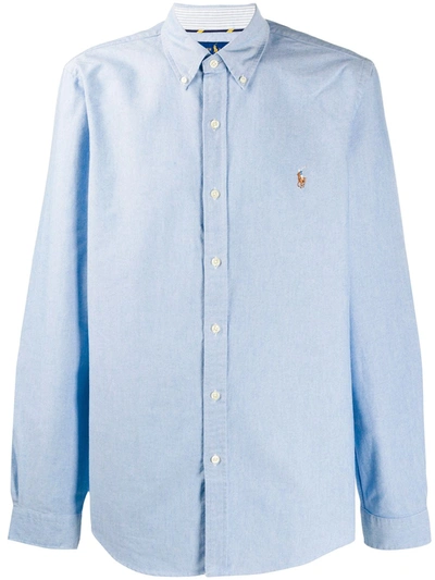 Polo Ralph Lauren Logo Long-sleeve Shirt In Blue