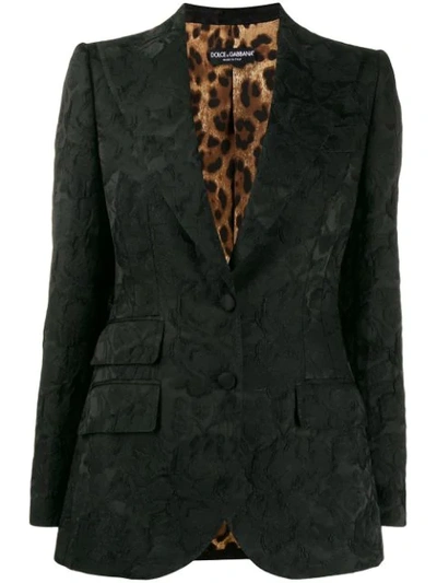 Dolce & Gabbana Jacquard Jacket In Black