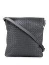 Bottega Veneta Intrecciato Effect Shoulder Bag In Grey