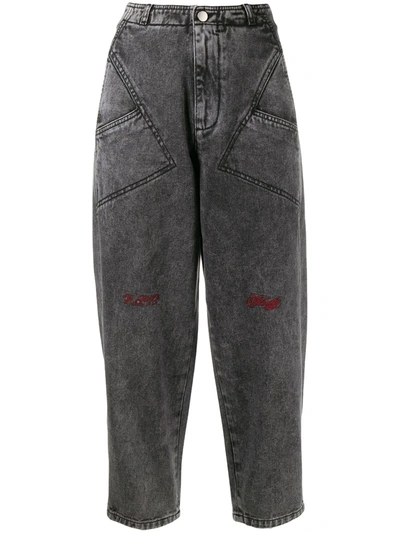 Philosophy Di Lorenzo Serafini High-rise Cropped Jeans In Grey